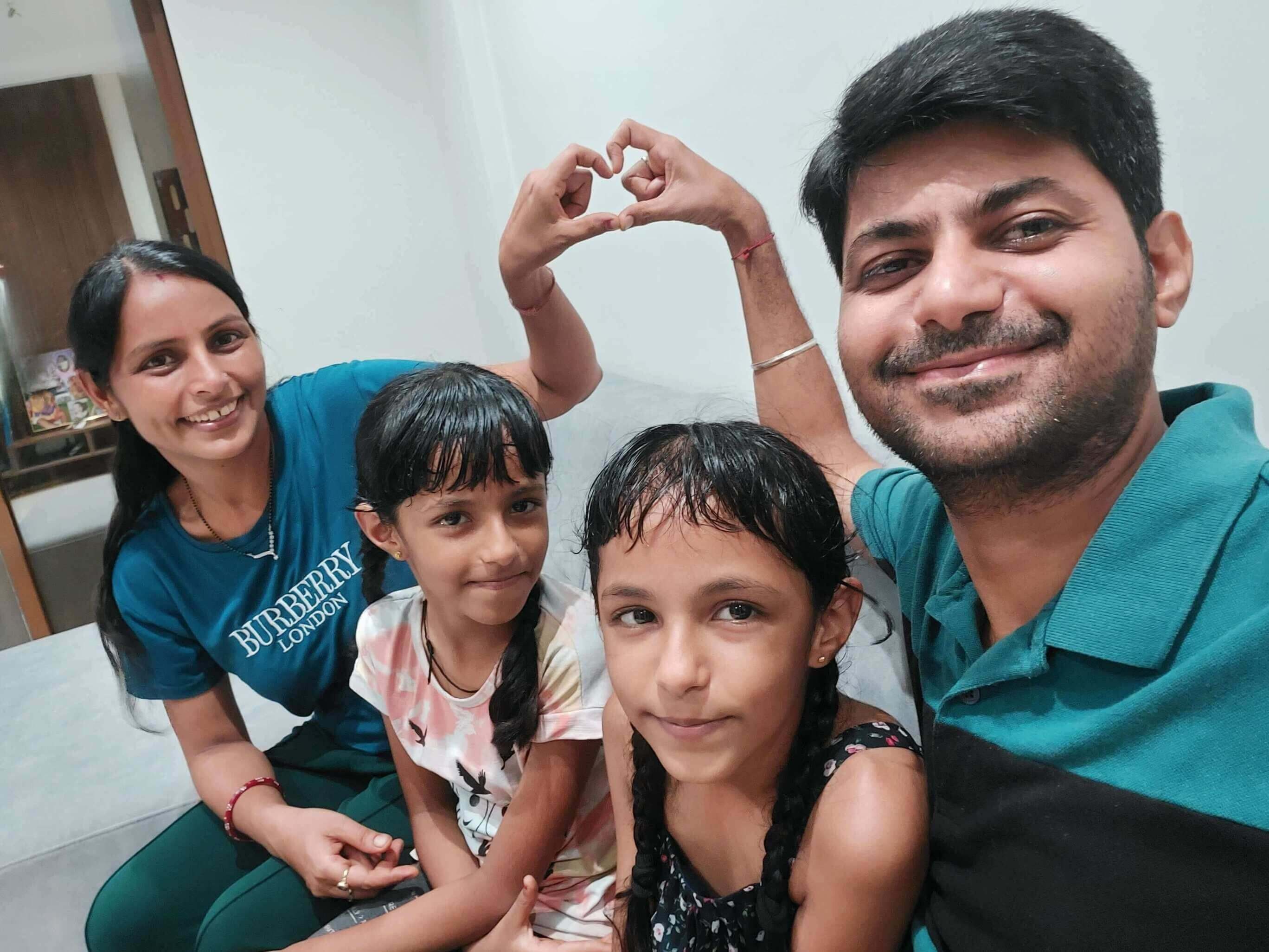 Nitin Mevada, Founder of Mevada Media, with his family